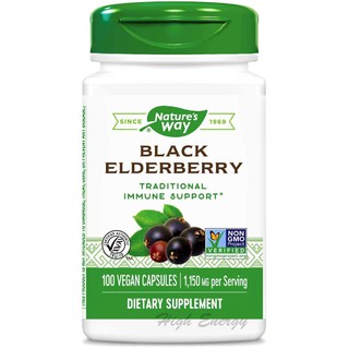 Natures Way, BLACK ELDERBERRY, 1,150 MG, 100 Vegan Capsules