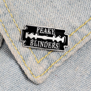 เข็มกลัด รูปใบมีดโกน สีดํา สไตล์พังก์ ของขวัญวันพ่อ สําหรับห…