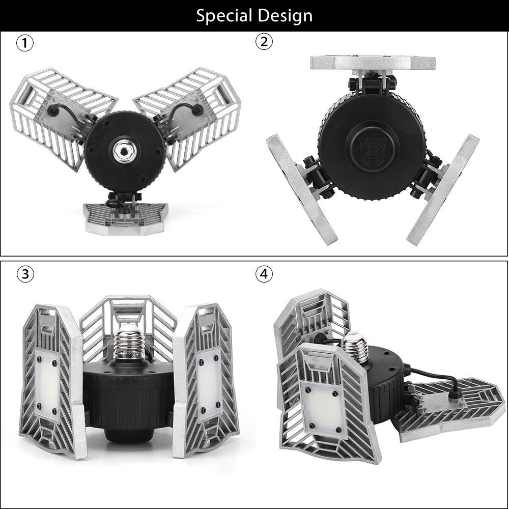 🔥💡โคมไฟหม้อแปลง 60 วัตต์ + ขั้วหลอดไฟ E27 เหมาะสำหรับโกดัง เหมือง โรงรถ ฯลฯ 220 โวลต์, 6000 ลูเมน - รูปที่ 3
