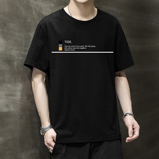 ยอดฮิต เสื้อแขนสั้น เสื้อหญิงและชาย เสื้อคู่ Men’s Short Sleeve Medium weight T-shirt The letter a T-shirt&lt;2022&gt;