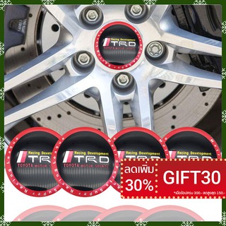 4pcs TRD แข่ง 56.5mmCar Tires สติ๊กเกอร์ล้อหมุนสติกเกอร์สำหรับ Dadge สำหรับโตโยต้า