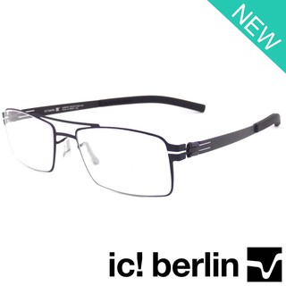 Ic Berlin แว่นตารุ่น 015 C-3 สีเทา กรอบเต็ม ขาข้อต่อ วัสดุ สแตนเลส สตีล Eyeglasses Stainless Steel