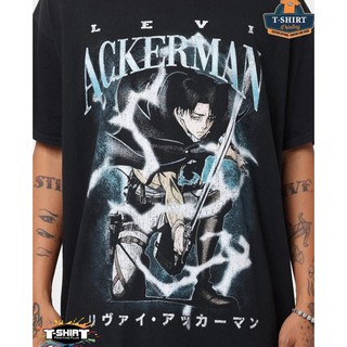 เสื้อยืด พิมพ์ลายอนิเมะ Captain Levi Attack on Titan สไตล์วินเทจ สําหรับผู้ชาย และผู้หญิง