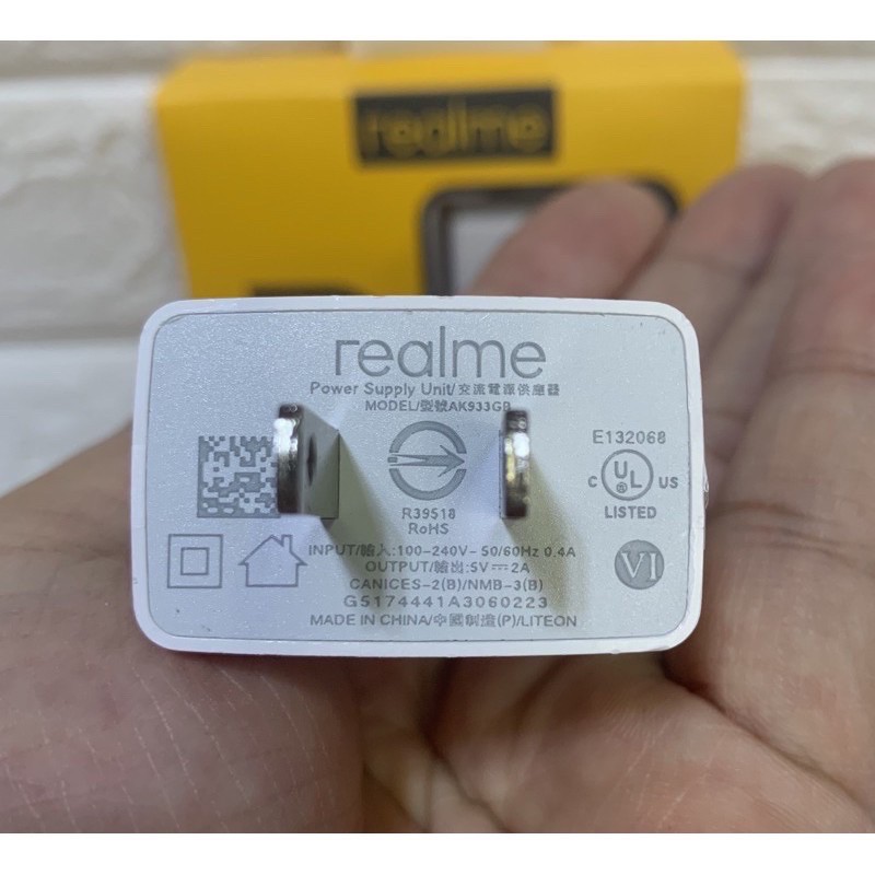 Original Realme Fast Charger 5V-2A Micro USB TypeC Data Line Cable Adaptor Charger Set﹠