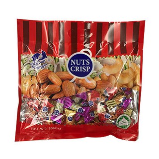 Nuts Crisp ขนมตุ๊บตั้บ ไส้ถั่วพิตาชิโอ้ อัลมอนด์ เม็ดมะม่วงหิมพานต์ 500g