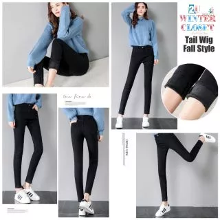 กางเกงยีนส์บุขน กางเกงยีนส์กันหนาว ใส่ติดลบ ลุยหิมะได้ "Korea design" Leggings women กางเกงขายาวบุขน ยีนส์บุขน