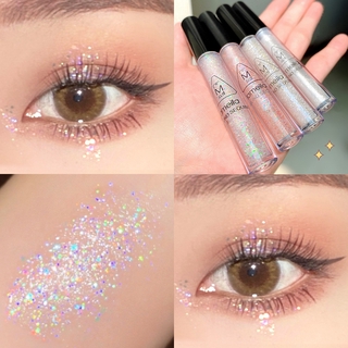 Mermaid 4 Color Liquid Eye Shadow Warna Cerah Liquid High Gloss Super Glitter Eye Shadow