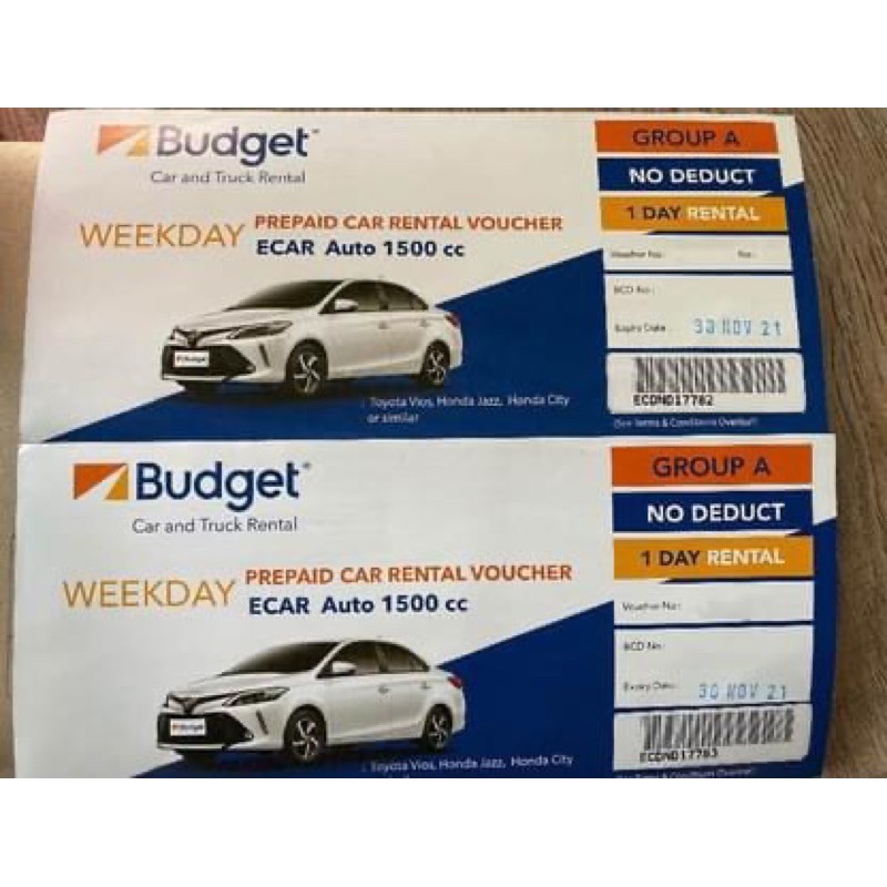 Voucher จองรถเช่า Budget