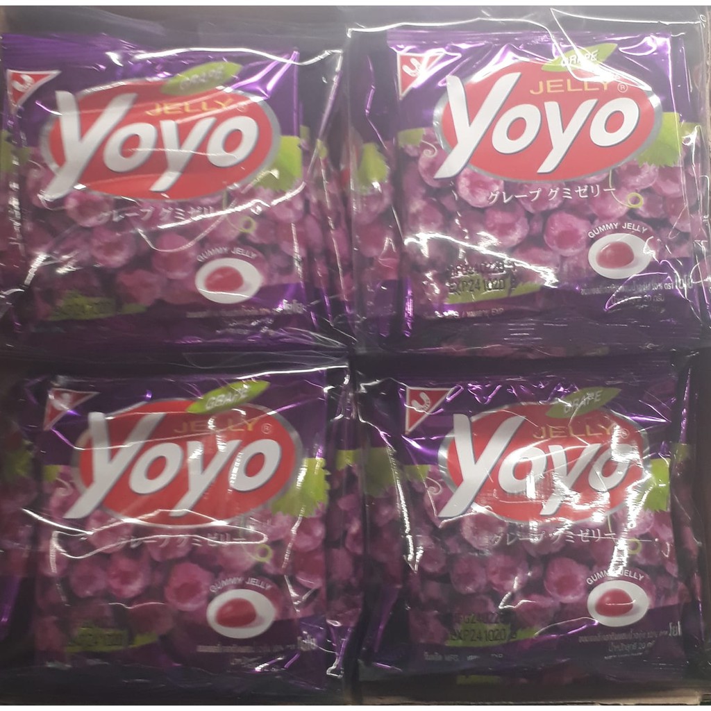 YOYO โยโย่ เยลลี่องุ่น ขนาด 20กรัม ยกแพ็ค 12ถุง JELLY taradpitlok ThaiPick