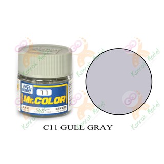 สีสูตรทินเนอร์ Mr.hobby Mr.color C11 Light Gull Gray Semi-Gloss 10ml