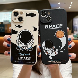 เคสโทรศัพท์มือถือ TPU แบบนิ่ม ลายนักบินอวกาศ ขอบตรง สําหรับ OPPO A76 A36 A55 A16 A74 A95 A73 A94 A93 A54 A31 A91 A5 A9 2020 A15 A15S A53 A33