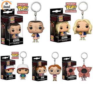 พวงกุญแจฟิกเกอร์ Island Funko Pop Stranger Things Dustin Eleven พร้อม Eggo Barb