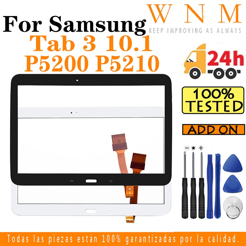 สําหรับ Samsung Galaxy Tab 3 10.1 P5200 P5210 P5220 หน้าจอสัมผัสแผง LCD Digitizer เซ็นเซอร์กระจกภายนอก + เครื่องมือ