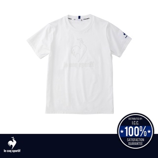 le coq sportif เสื้อเทรนนิ่ง ออกกำลังกาย ผู้หญิง ลายโลโก้ สีขาว (T-shirt, เสื้อยืด, เสื้อออกกำลังกาย, lecoq, เลอค็อก)