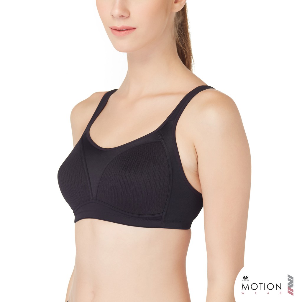 Wacoal Motion Wear วาโก้ บราออกกำลังกาย รุ่น WR1486 สีดำ (BL) A85-E90  Lv.2