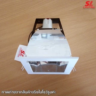SL LIGHTING | Recessed Downlight โคมไฟดาวน์ไลท์ E27 แบบฝังฝ้า ทรงสี่เหลี่ยมขอบสีขาว รุ่น SL-6-SW-640