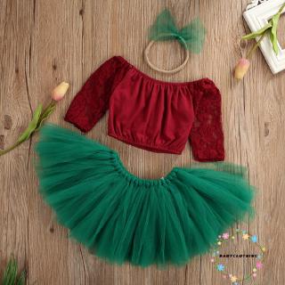 ღWSVღ ชุดเดรสสำหรับเด็กทารกผู้หญิง T-shirt +Tutu 0-18 เดือน