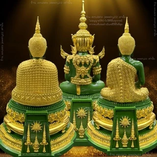 พระแก้วมรกต พระมณีรัตนปฏิมากรสีเขียวหยกพระบูชา3ฤดูร้อน/ฝน/หนาว งานวิจิตรงดงามจากวัดพระแก้ว หน้าตัก2นิ้วพอเหมาะกับหิ้งพระ