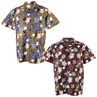 🌴 ไซส์ M เสื้อเชิ้ตฮาวาย เสื้อลายดอก ผ้าคอตต้อน Hawaiian Shirt Aloha Holiday HW904