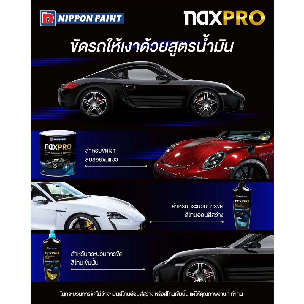 Naxpro Power Cut Rubbing Compound 0.5 Kg น้ำยาขัดหยาบสูตรน้ำมัน สำหรับลบรอยกระดาษทราย thumbnail 4