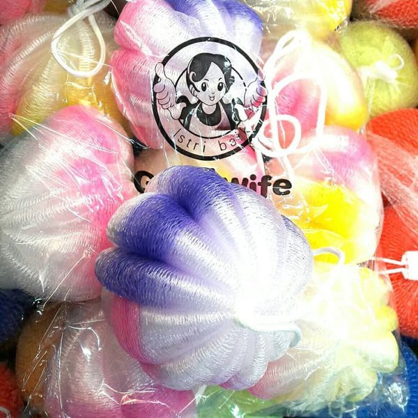 BATH SPONGE RAINBOW PUMPKIN BATH SPONGE / PUMPKIN STYLE BATH SPONGE / พัฟอาบน้ํา 1 (ONE) ชิ้น
