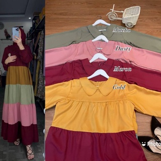 Rainbow Shakila Premium Stacking Midi Dresses • Rainbow Robe • Robe Syari • Homey Dress •ให้นมบุตรแม่เสื้อคลุมธรรมดา•เสื้อคลุมปาร์ตี้