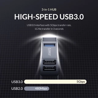 Orico ฮับ USB 3.0 2.0 ความเร็วสูง 3 พอร์ต สําหรับแล็ปท็อป เดสก์ท็อป