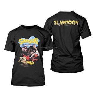 [100% Cotton] เสื้อยืด เซนเซอร์มอเตอร์ไซด์ อย่างเป็นทางการ - SLAMTOON สีดํา