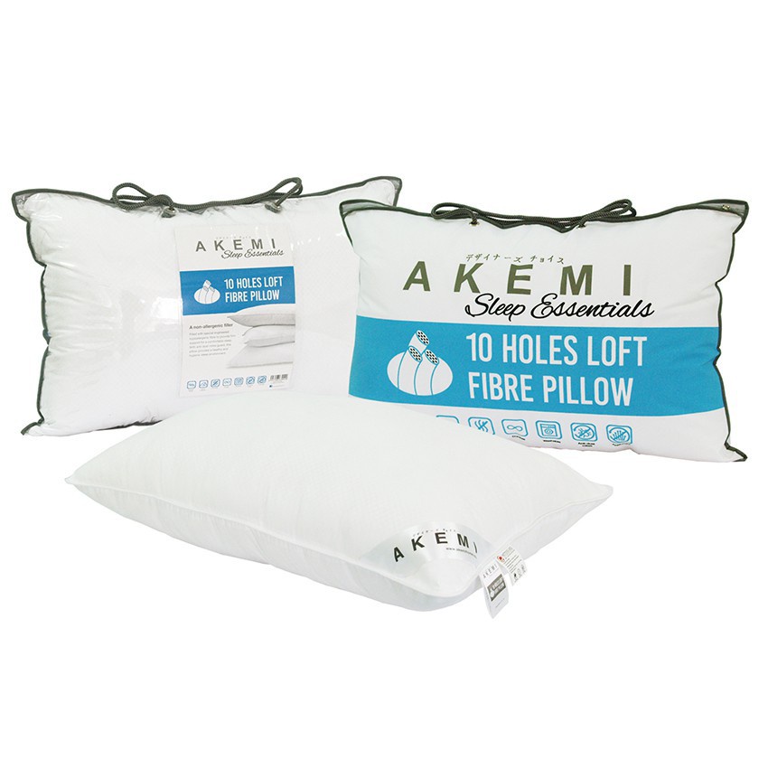 เนื้อนุ่ม Akemi Sleep Essential 10 Holes Pillow หมอนหนุนใยสังเคราะห์