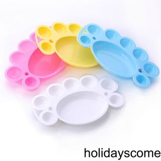 [HCLM] Plastic Paint Palette Tray DIY 7-Well Craft Art Painting Nail Beauty Pallet Accessory Random Color