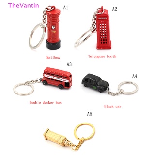 Thevantin พวงกุญแจโมเดลรถแท็กซี่ รถบัส ของที่ระลึก ของดี สไตล์อังกฤษ ลอนดอน ขนาดเล็ก