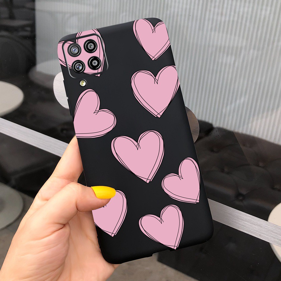 เคสโทรศัพท์ Tpu แบบนิ่มเนื้อด้านด้านหลังหัวใจคู่สําหรับ Samsung Galaxy A22 5G A22 A42 5G A 22 A 42 - รูปที่ 6