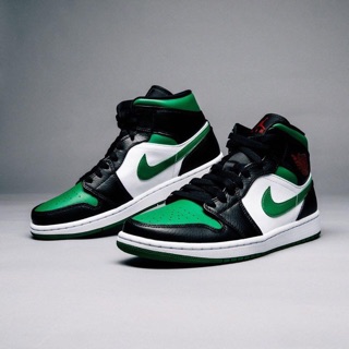 รองเท้าผ้าใบ AIR JORDAN 1 MID “GREEN TOE” NEW✨