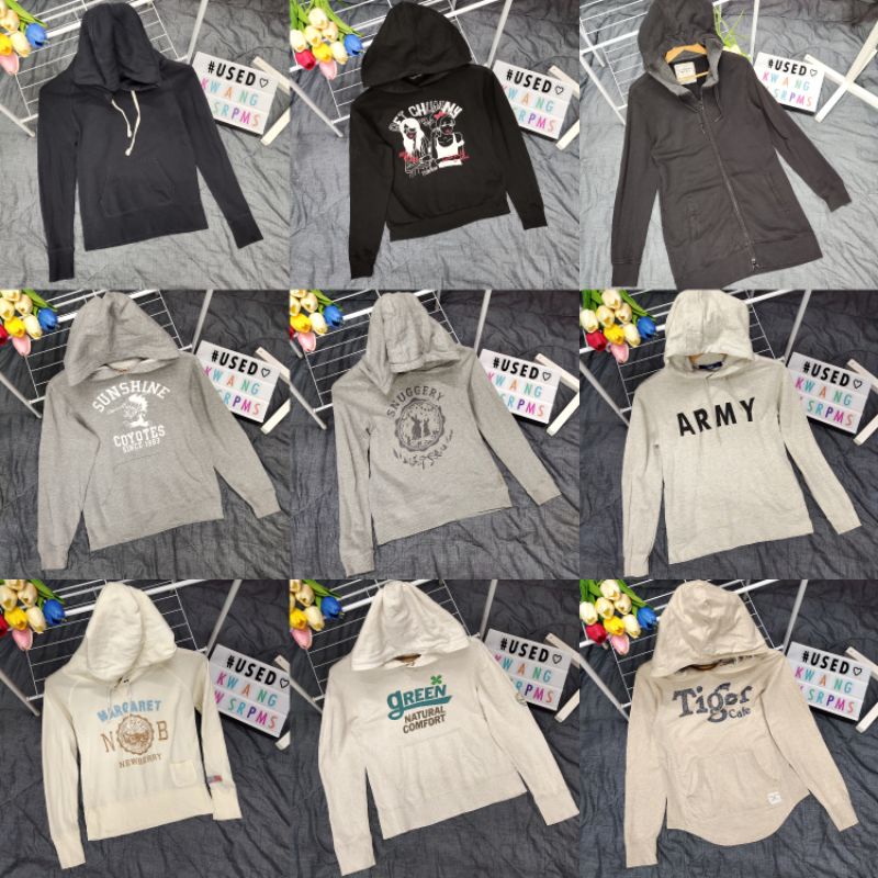 GW | รวมแบบ เสื้อมีฮู้ด มือสอง เสื้อมีหมวกแฟชั่น