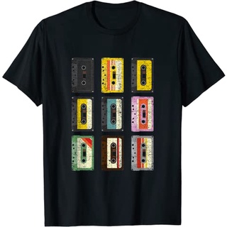 เสื้อยืดผ้าฝ้ายพรีเมี่ยม เสื้อยืด พิมพ์ลายเทปคาสเซ็ต Mixtapes 80s 90s สไตล์วินเทจ สําหรับผู้ใหญ่