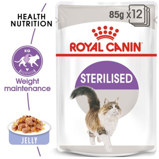 Royal Canin Sterilised Pouch Jelly 85g x 12 ซอง อาหารเปียก สำหรับแมวโต หลังทำหมัน เจลลี่