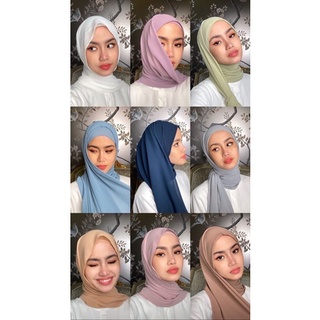 ฮิญาบ Hijab chiffon ผ้าคลุม เนื้อผ้าชีฟอง มีหลากหลายสี ผ้าพันแบบยาว