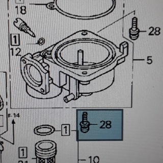 93892-04014-18 สกรูพร้อมแหวน 4×14 (สกรูยึดห้องลูกลอย)Honda Wave125 แท้ศูนย์