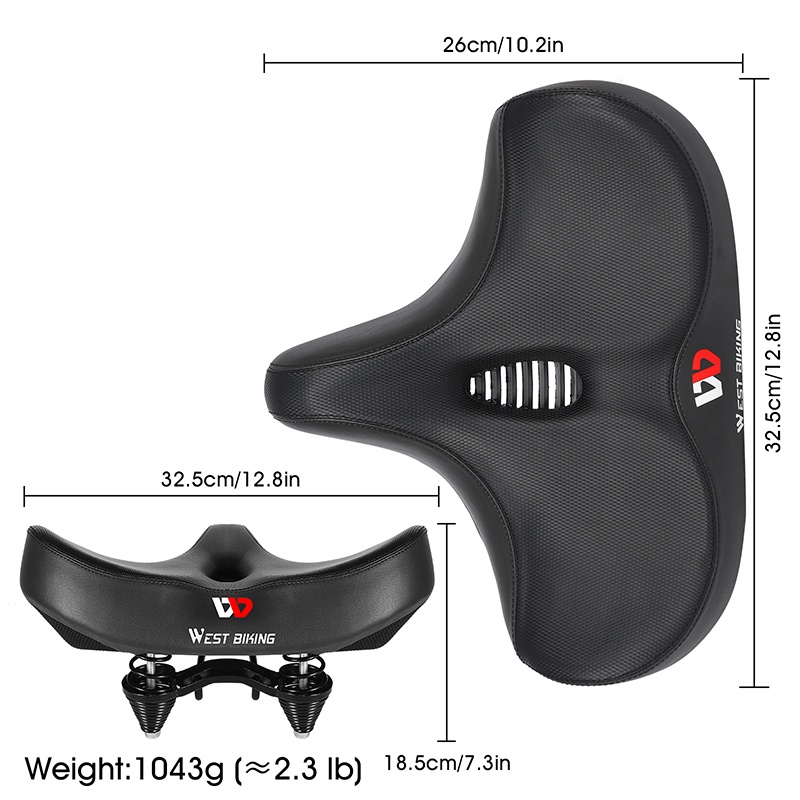 WEST BIKING กว้างนุ่มจักรยานอาน Hollow Shock Absorbing จักรยานเสือภูเขาที่นั่ง Breathable กันน้ําขี่จักรยานเบาะ — صورة 6