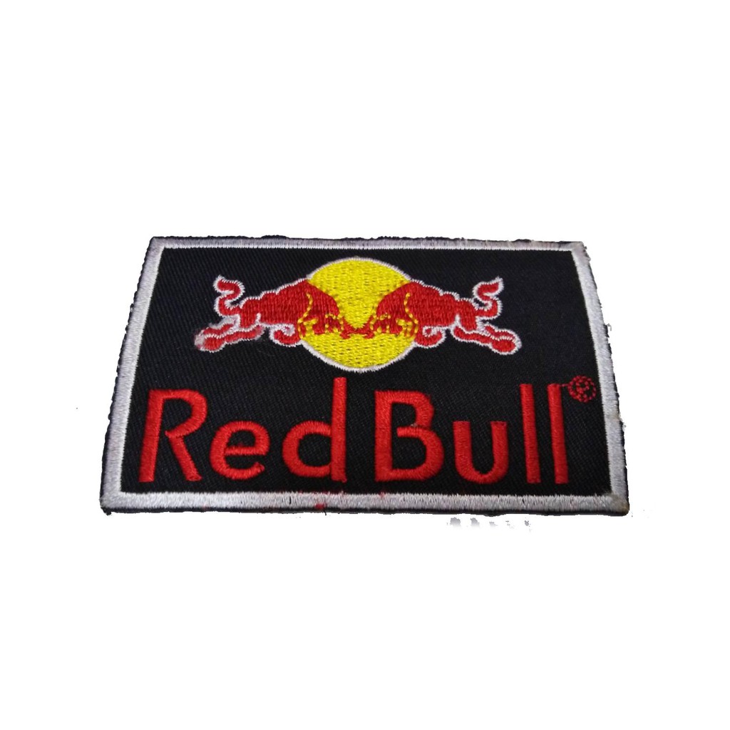 RED BULL กระทิงแดง แบบ 02 ป้ายติดเสื้อแจ็คเก็ต อาร์ม ป้าย ตัวรีดติดเสื้อ อาร์มรีด อาร์มปัก Badge Patches