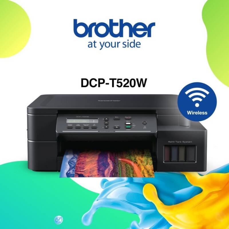 หมึกแท้!! Brother DCP-T520W เครื่องปริ้นเตอร์มัลติฟังก์ชัน Print / Copy / Scan/ Wifi /มีหน้าจอ