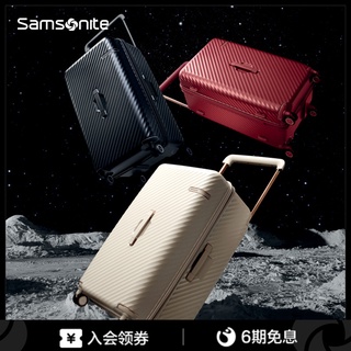 ✠❍✆Samsonite กระเป๋าเดินทาง Samsonite กว้างรถเข็นกระเป๋าเดินทางแฟชั่นความจุขนาดใหญ่ 26/28 นิ้ว HJ1