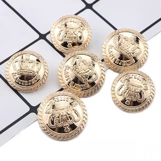 กระดุมโลหะ รูปมงกุฎ สีทอง สีดํา สไตล์วินเทจ สําหรับเสื้อแจ็ก…