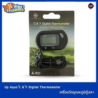 Up Aqua ํC &amp; ํF Digital Thermometer เครื่องวัดอุณหภูมิตู้ปลาแบบใส่ถ่านกระดุม A-931