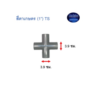 สี่ตาเกษตร ท่อน้ำไทย (1”) Thai Pipe TS Cross For Agricul Tural Use เทา 1