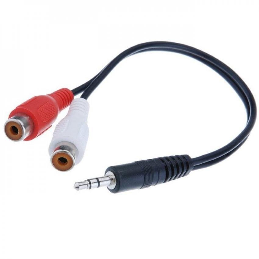 3.5mm 1/2 Stereo Male Mini Plug to 2 Female RCA Jack Adapter Audio Y Cable