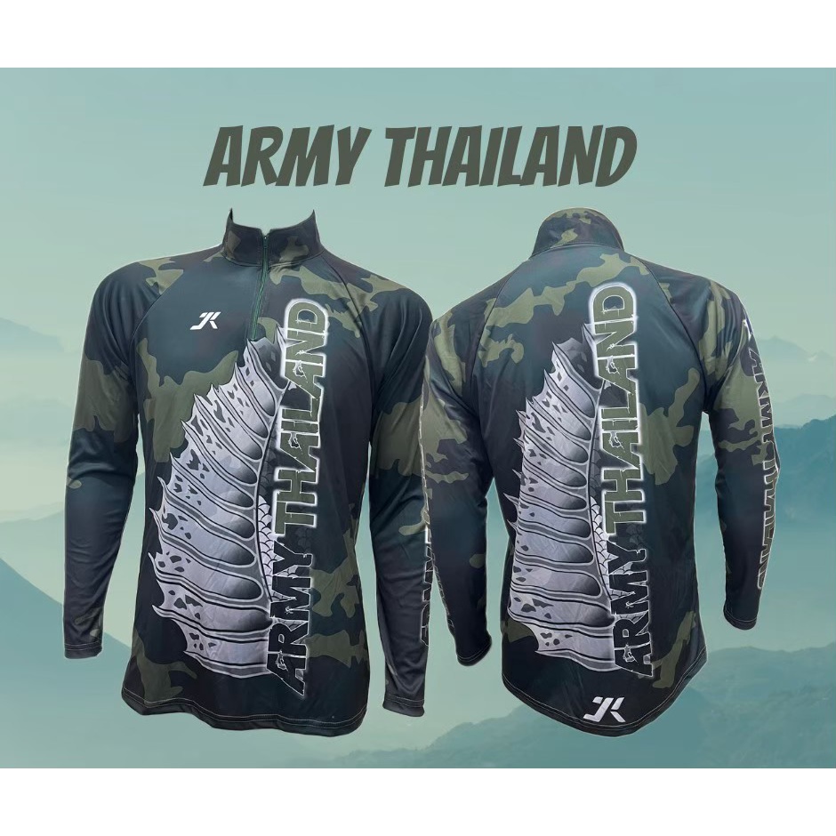 JK Thailand เสื้อตกปลา ARMY THAILAND ป้องกันรังสี UV 80% แห้งเร็ว