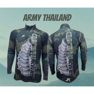 JK Thailand เสื้อตกปลา ARMY THAI:AND ป้องกันรังสี UV 80% แห้งเร็ว