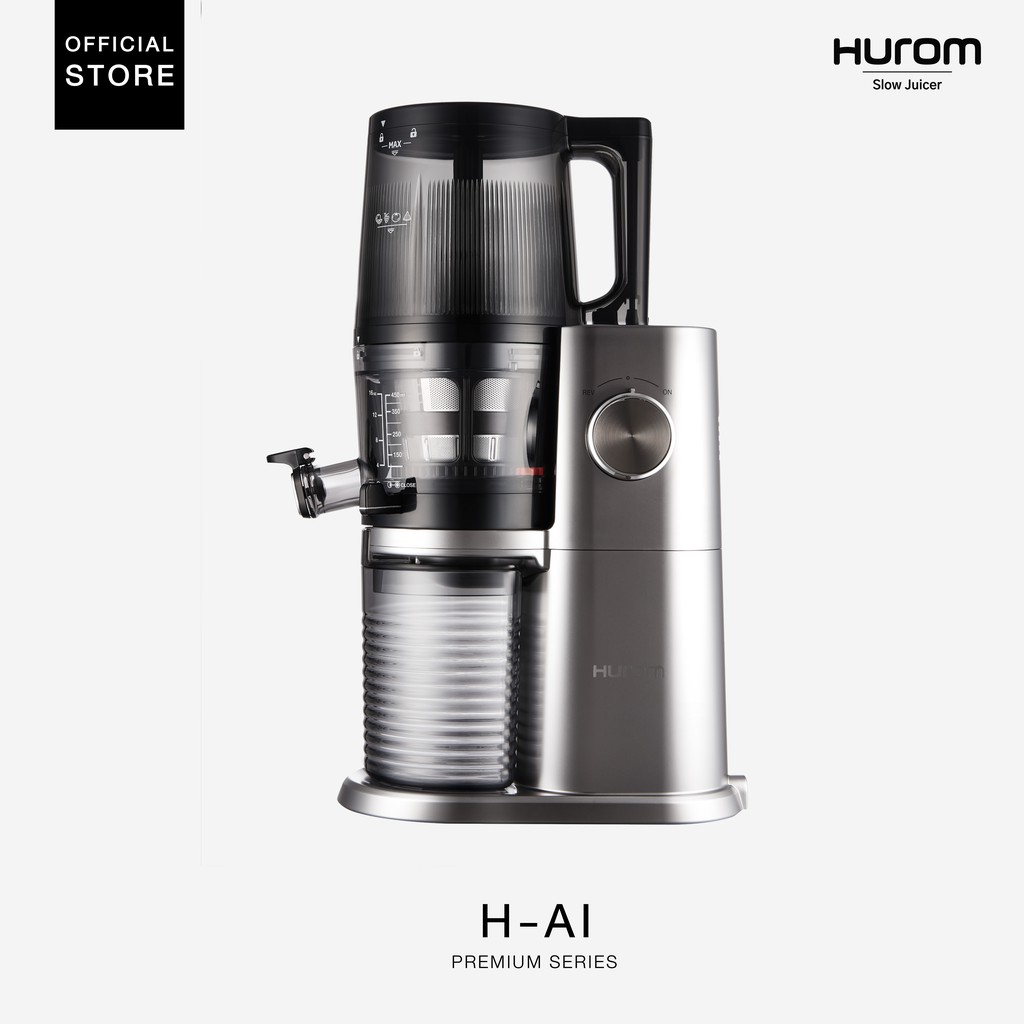 Hurom เครื่องสกัดน้ำผักและผลไม้เเยกกาก รุ่น H-AI (Premium Series) สี Platinum