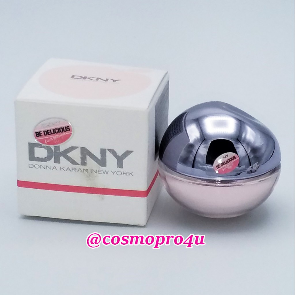 (มินิ) น้ำหอม DKNY be delicious Fresh Blossom EDP 7ml หัวแต้ม กล่องสีขาวแถบชมพู ฉลากไทยผลิต2/60 (กล่